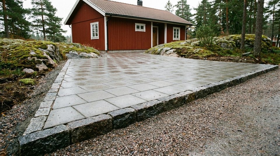 Garageinfart i marksten