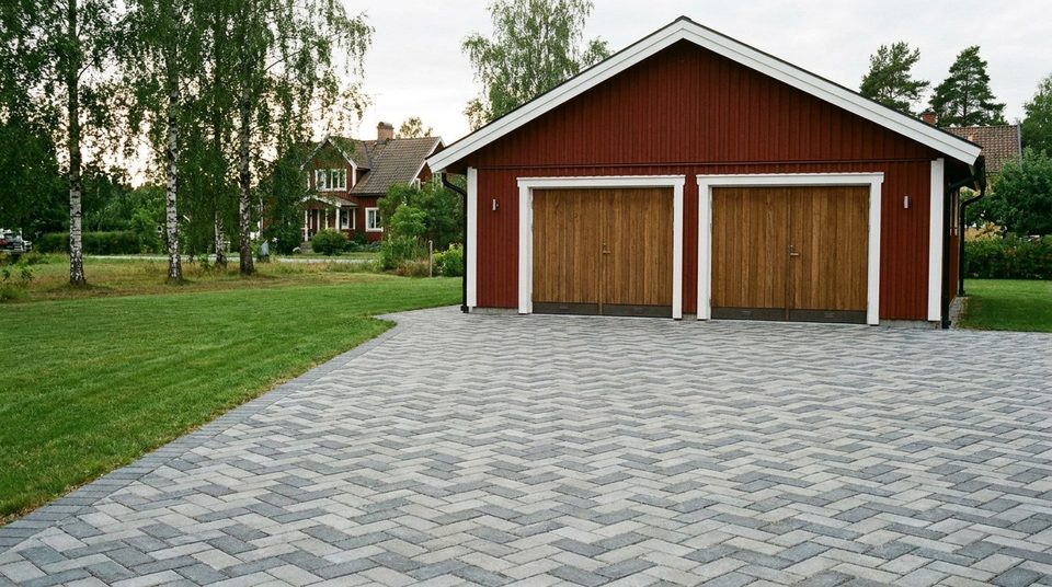 Garageinfart i marksten